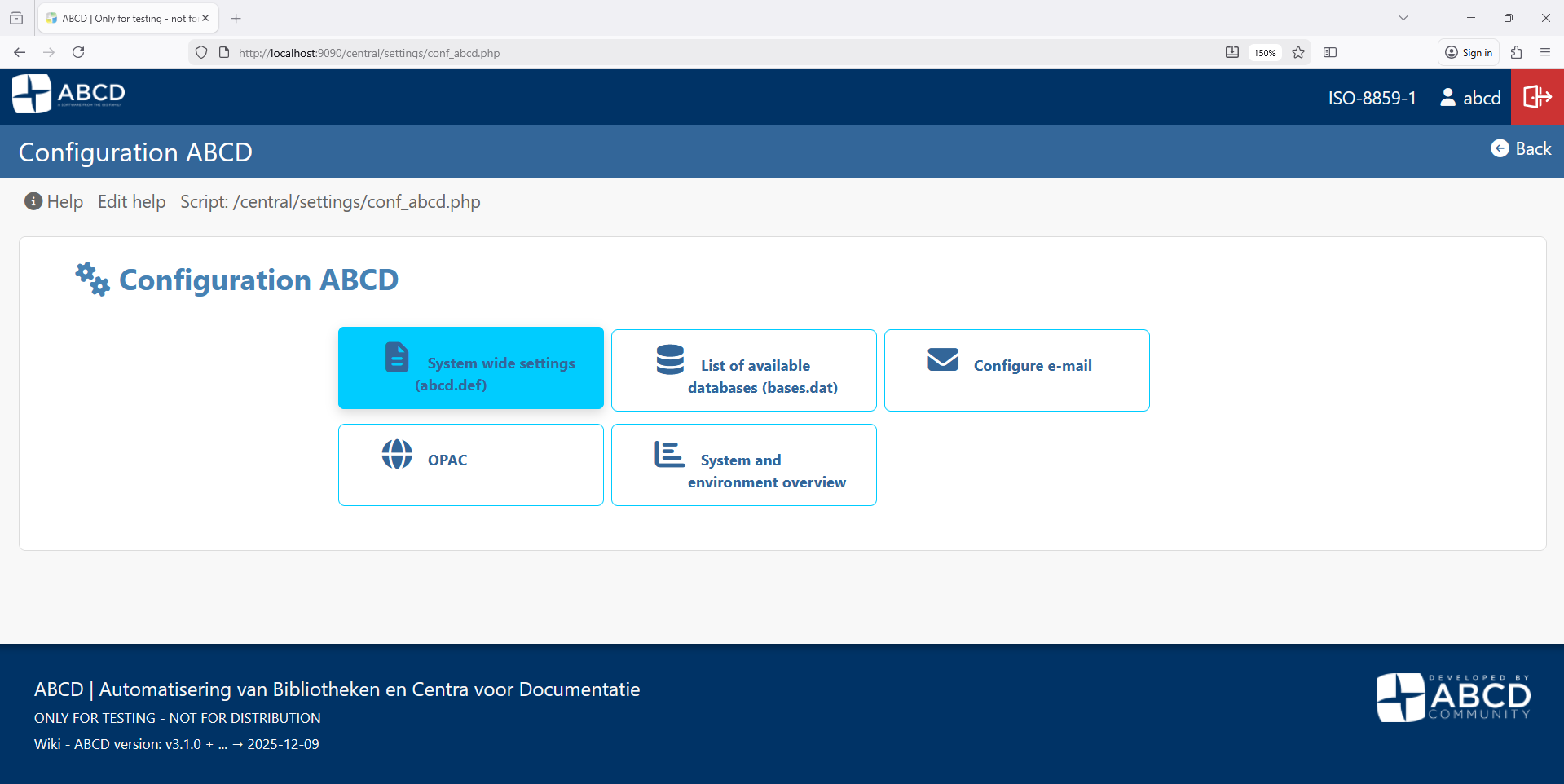 System Settings Screen