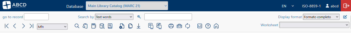 The Main Header Toolbar