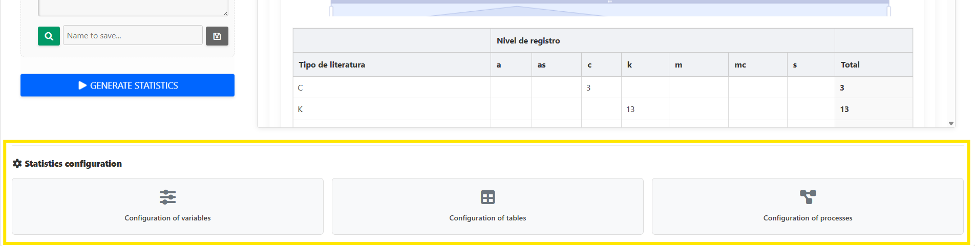 Configuring Statistics